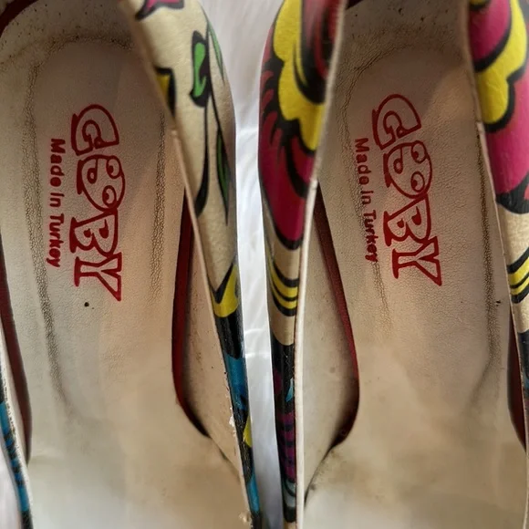 Goby Multiclored Sugar Skull Platform Pump PLT2050 Size 9.5 - Picture 10 of 14